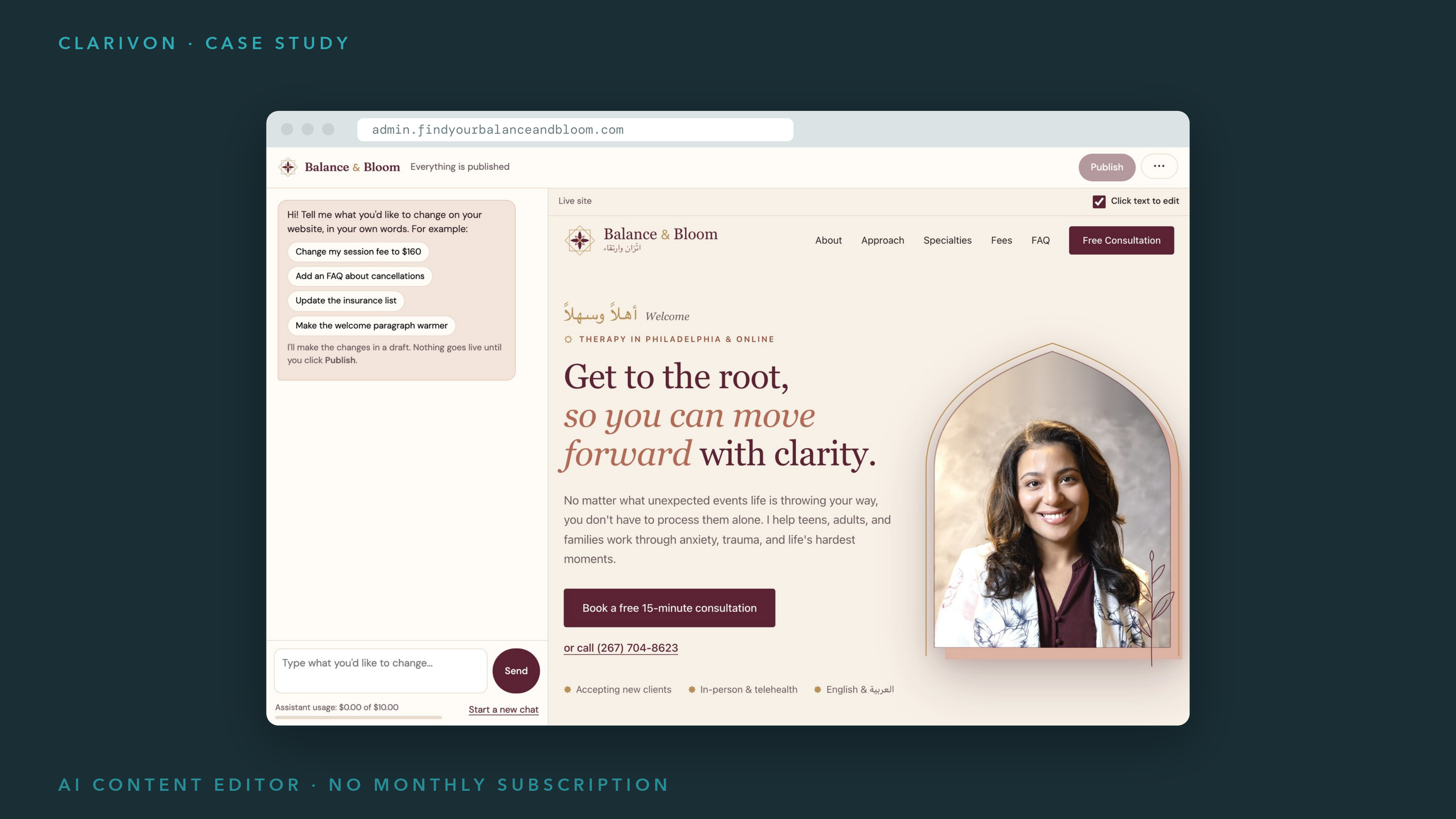 Giving a Bilingual Therapy Practice a Website She Runs in Plain English